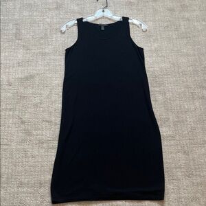 Eileen Fisher tank dress in black. Petite